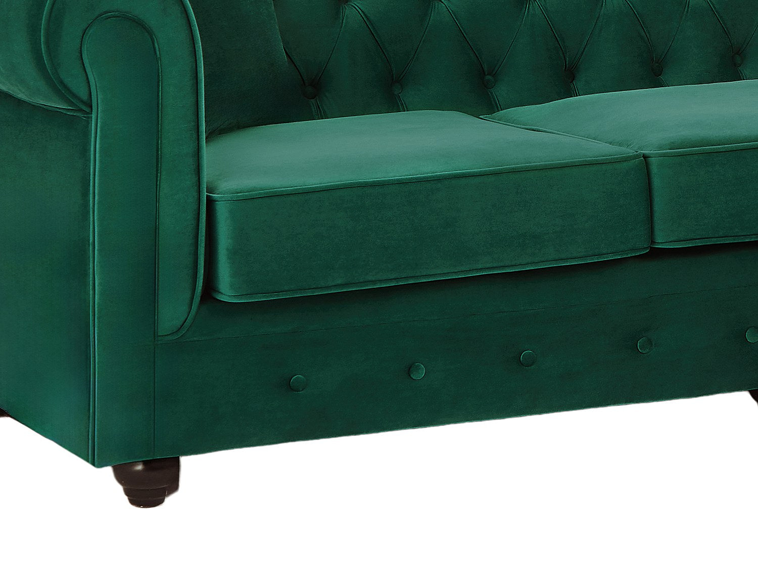 Canapé Chesterfield angle vert velours - Toledo