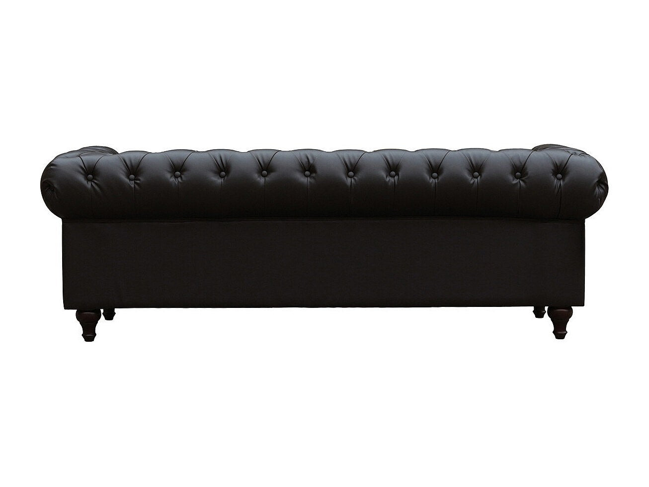 Canapé Chesterfield droit 3 places marron tissu - Aliza