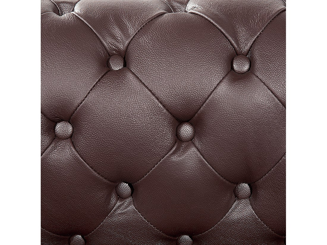 Fauteuil Chesterfield marron cuir