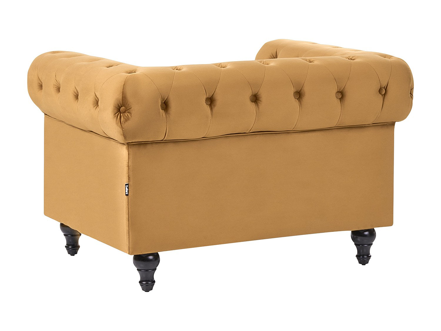 Fauteuil Chesterfield doré velours