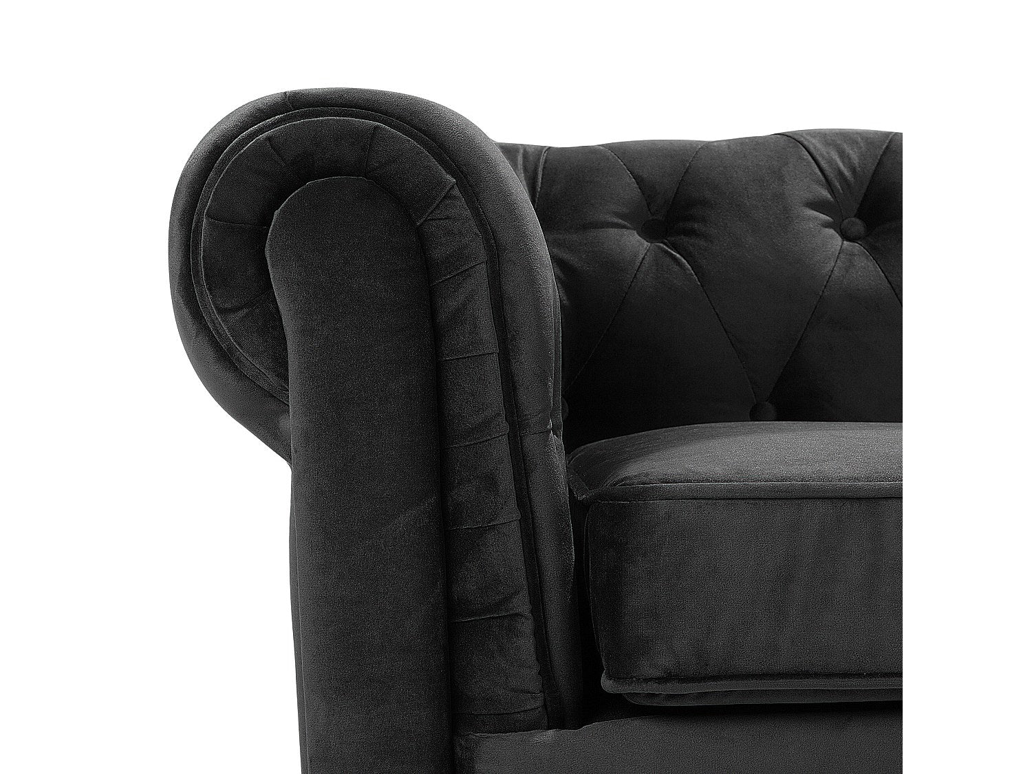 Fauteuil Chesterfield noir velours