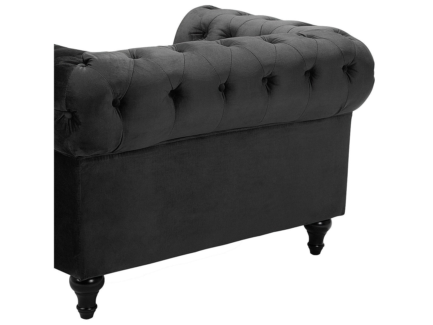 Fauteuil Chesterfield noir velours