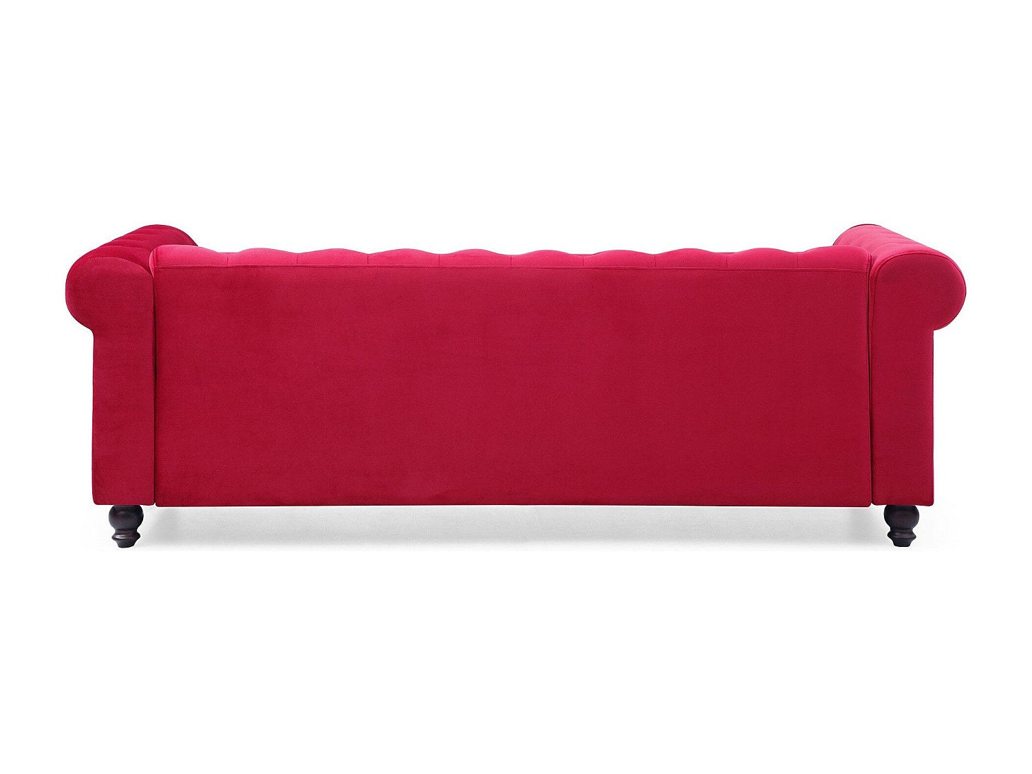 Canapé Chesterfield droit 3 places rouge velours