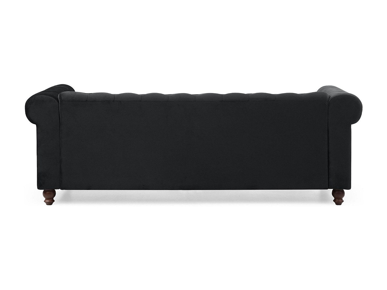 Canapé Chesterfield droit 3 places noir velours