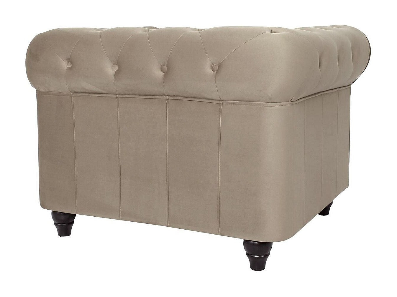Fauteuil Chesterfield taupe velours