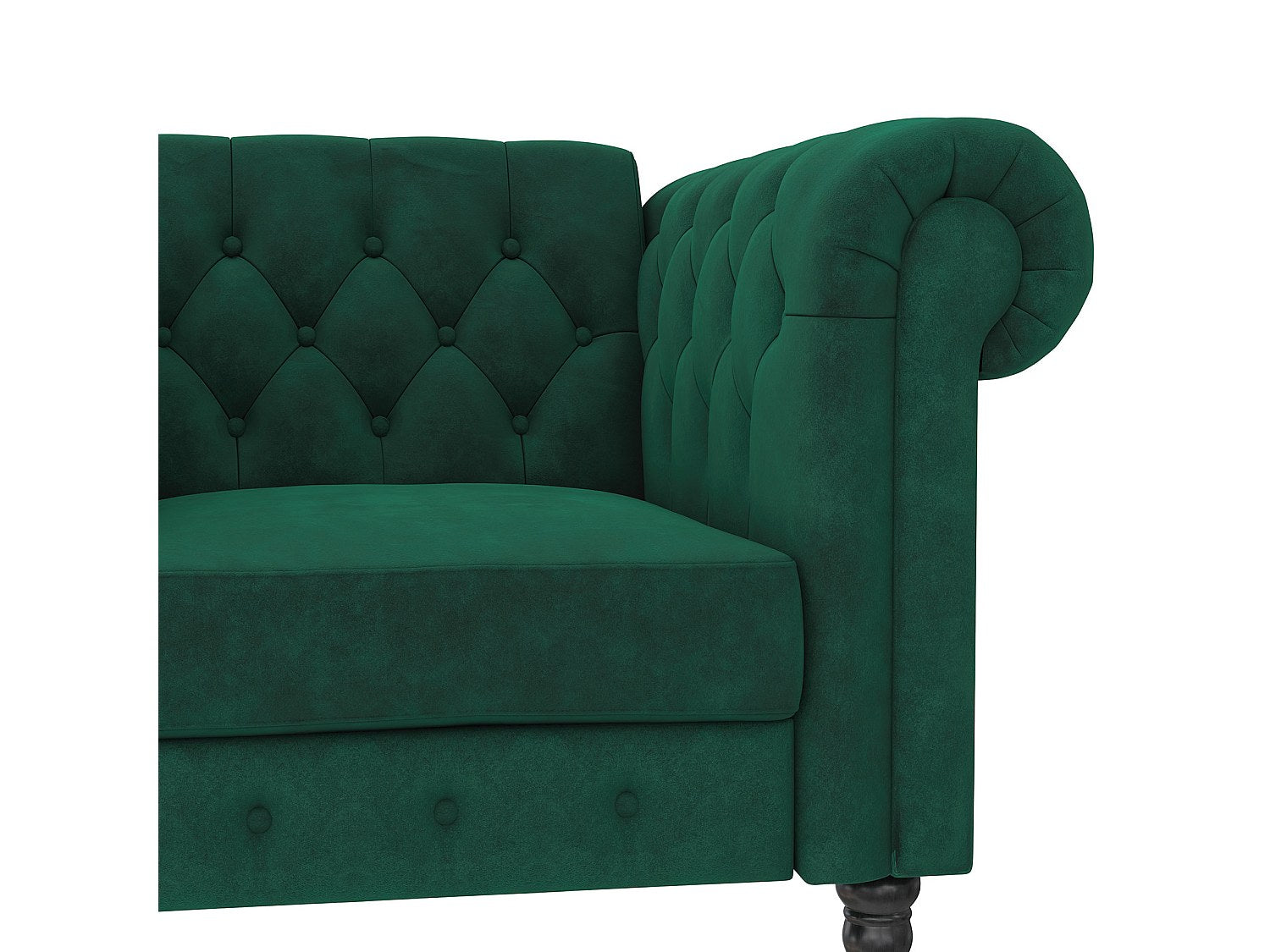 Fauteuil Chesterfield vert velours