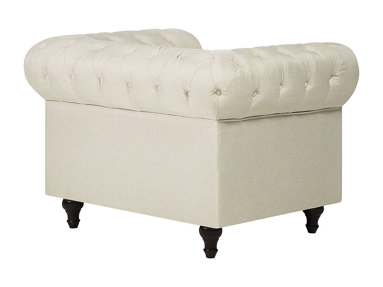 Fauteuil Chesterfield beige tissu