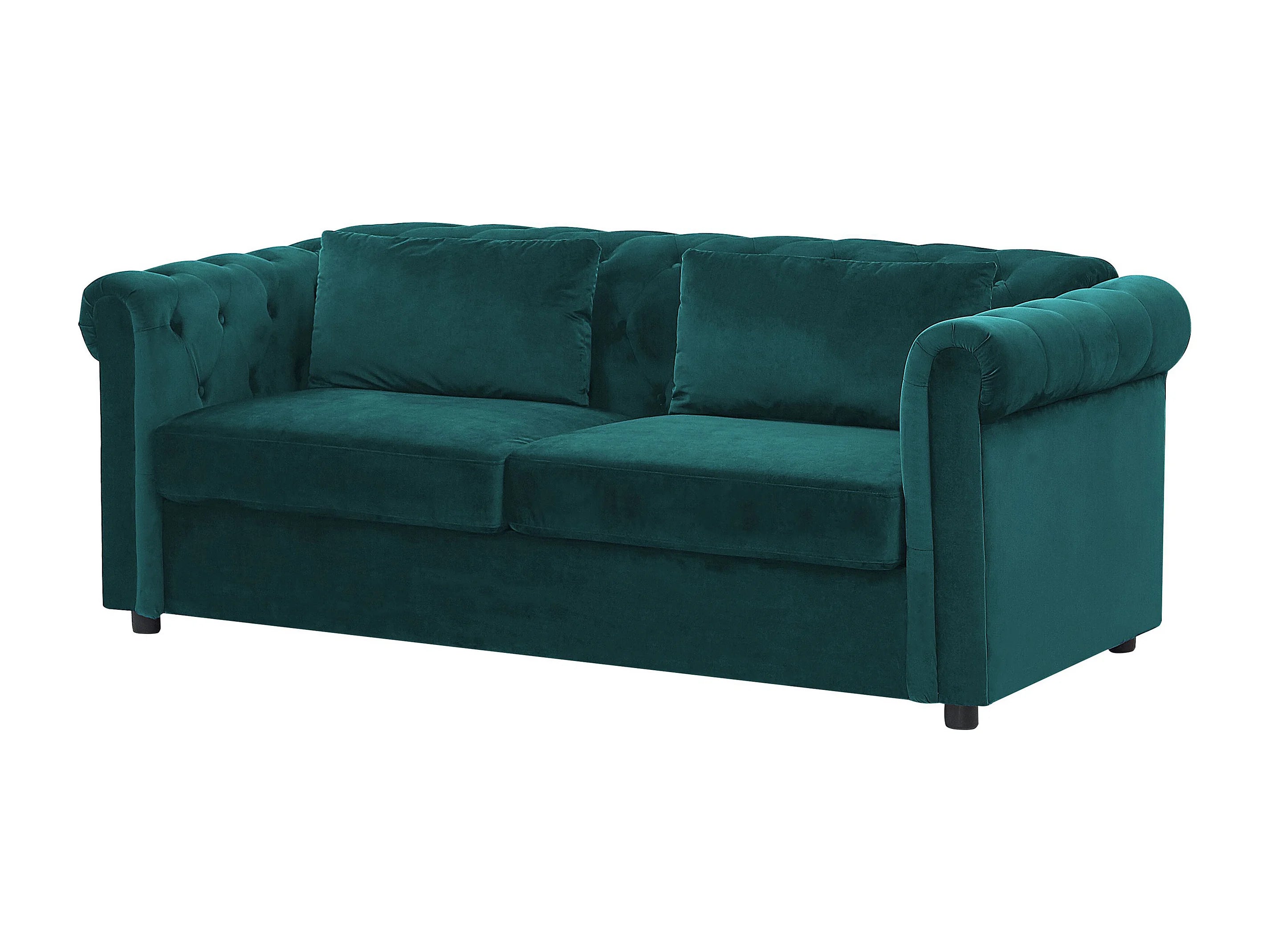 Canapé Chesterfield 3 Places Velours Vert