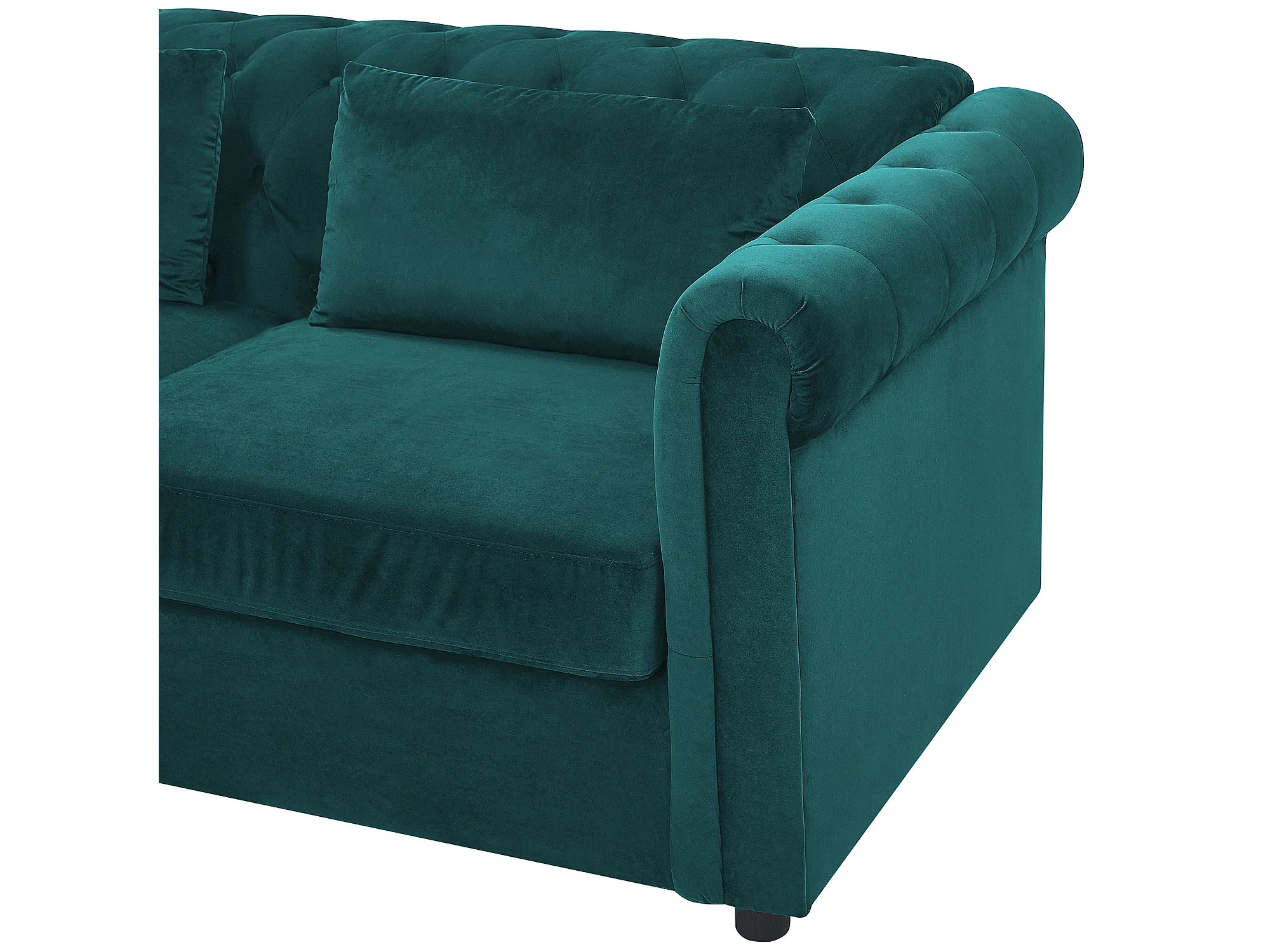 Canapé Chesterfield 3 Places Velours Vert