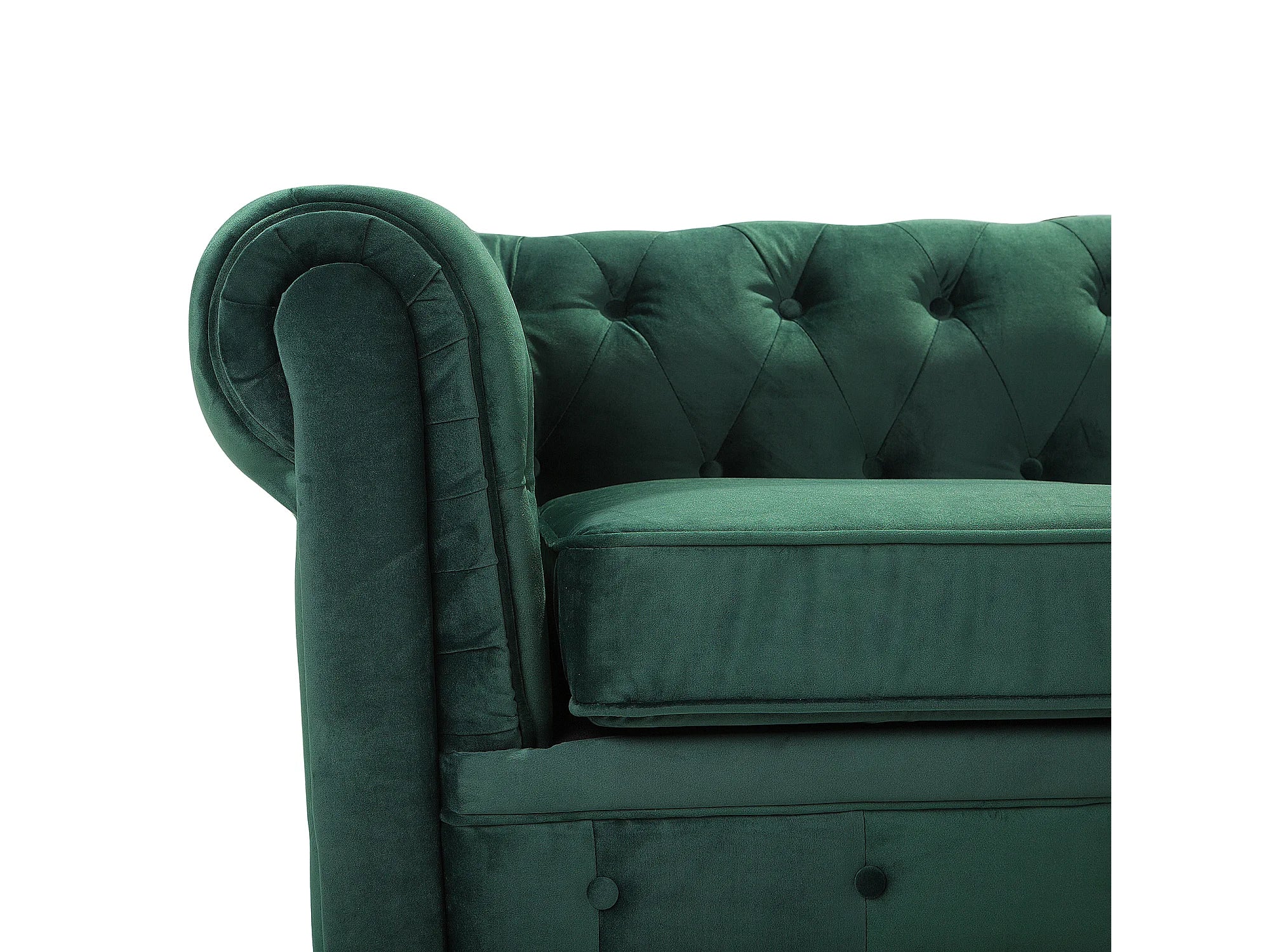 Canapé Chesterfield 3 Places Velours Vert