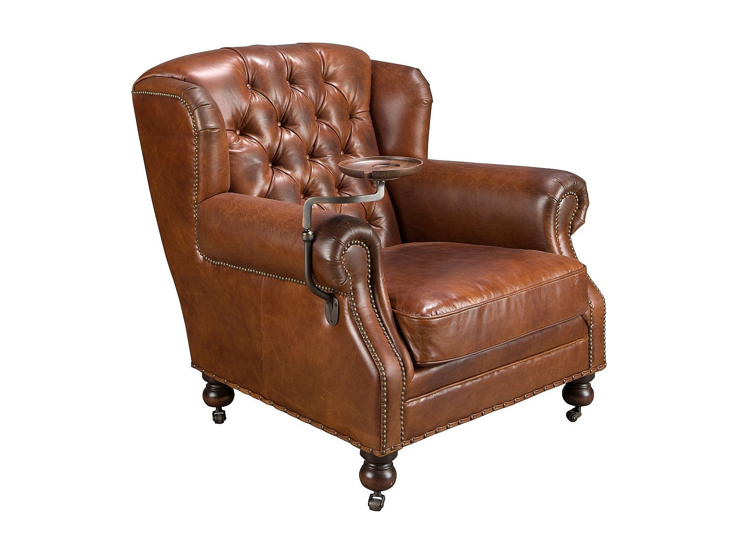 Fauteuil Chesterfield marron cuir - Angel Cerda