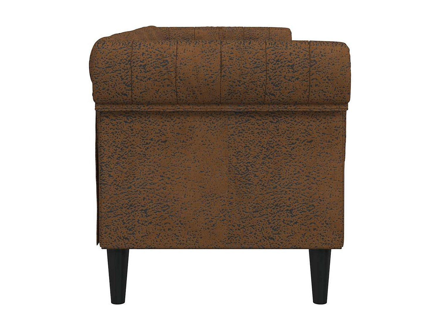 Canapé Chesterfield droit 3 places marron tissu