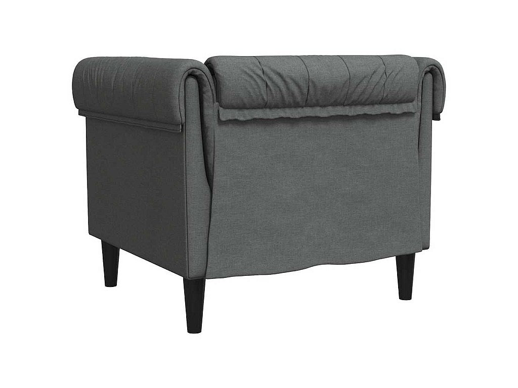 Fauteuil Chesterfield gris tissu