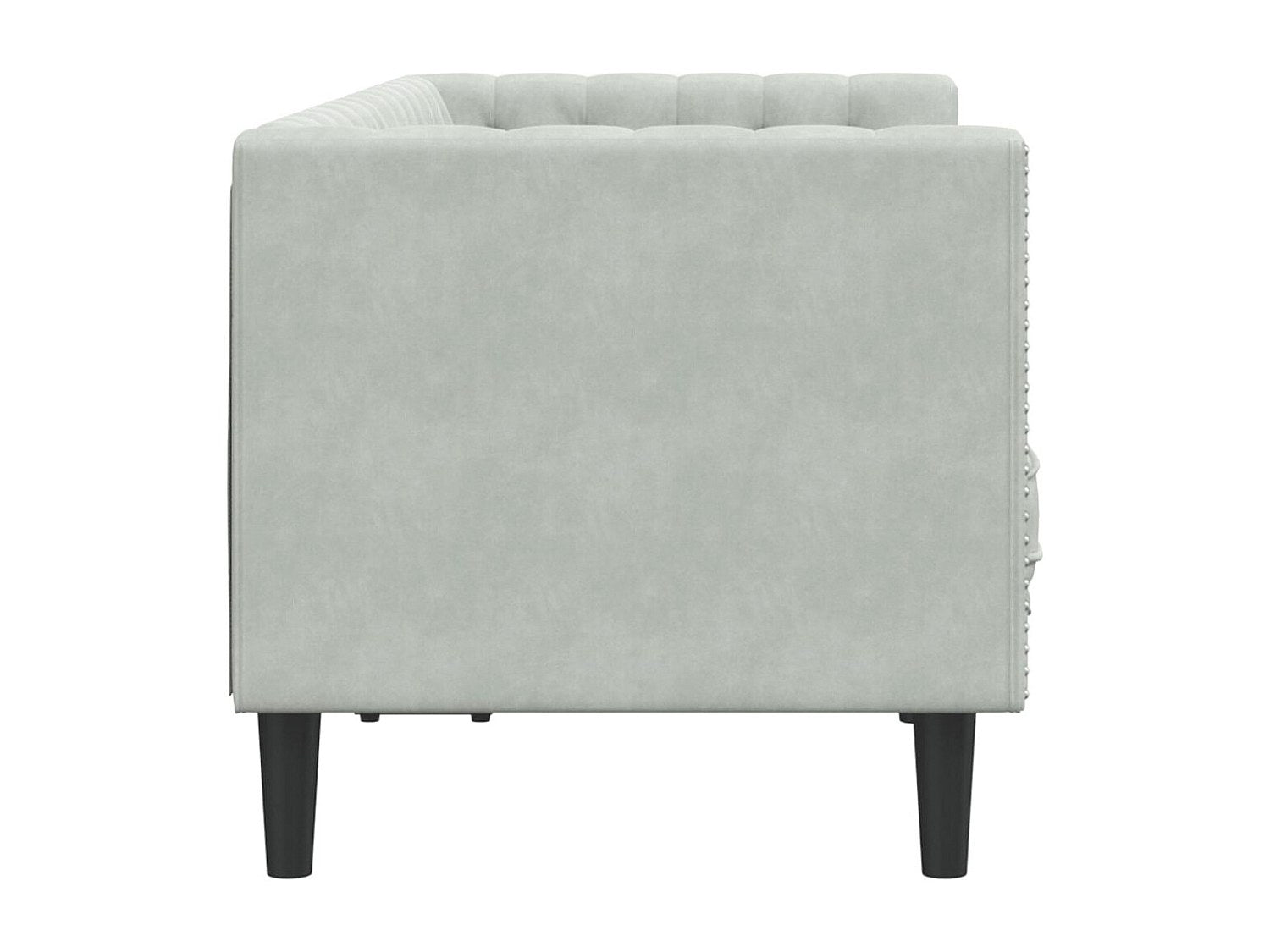 Canapé Chesterfield droit 2 places gris velours