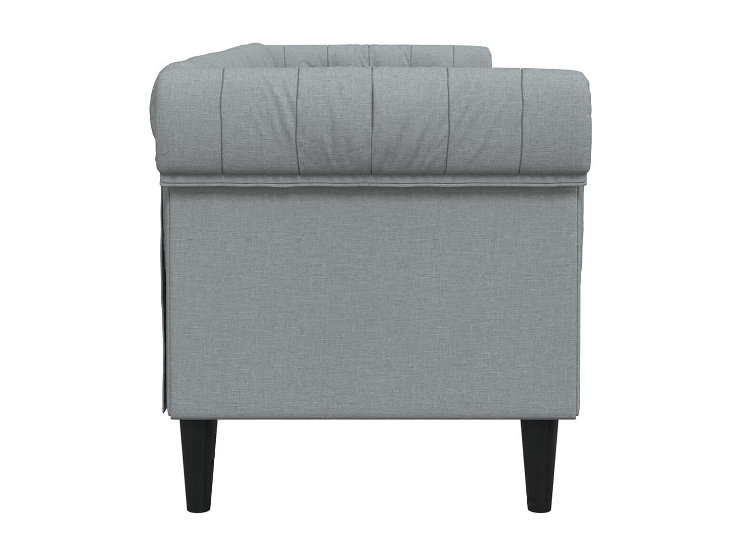 Canapé Chesterfield droit 3 places gris tissu