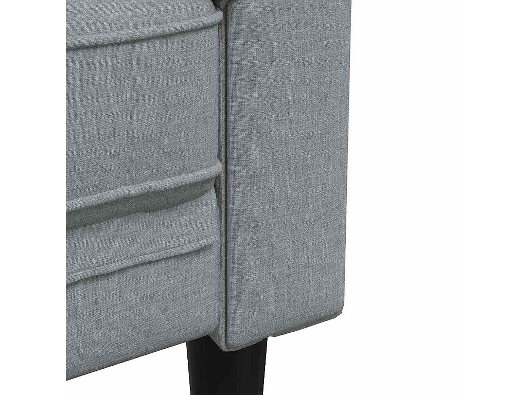 Canapé Chesterfield droit 3 places gris tissu