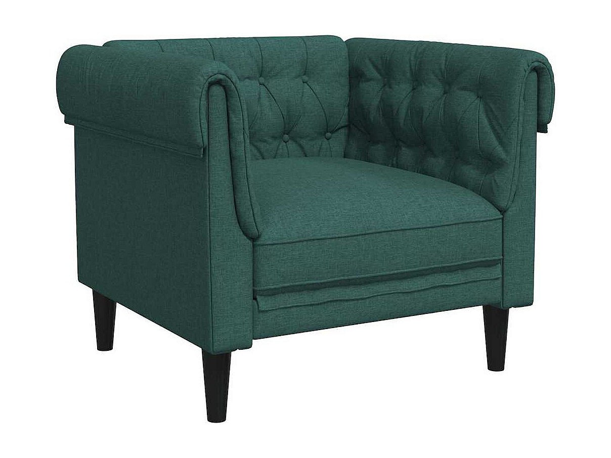 Fauteuil Chesterfield vert tissu