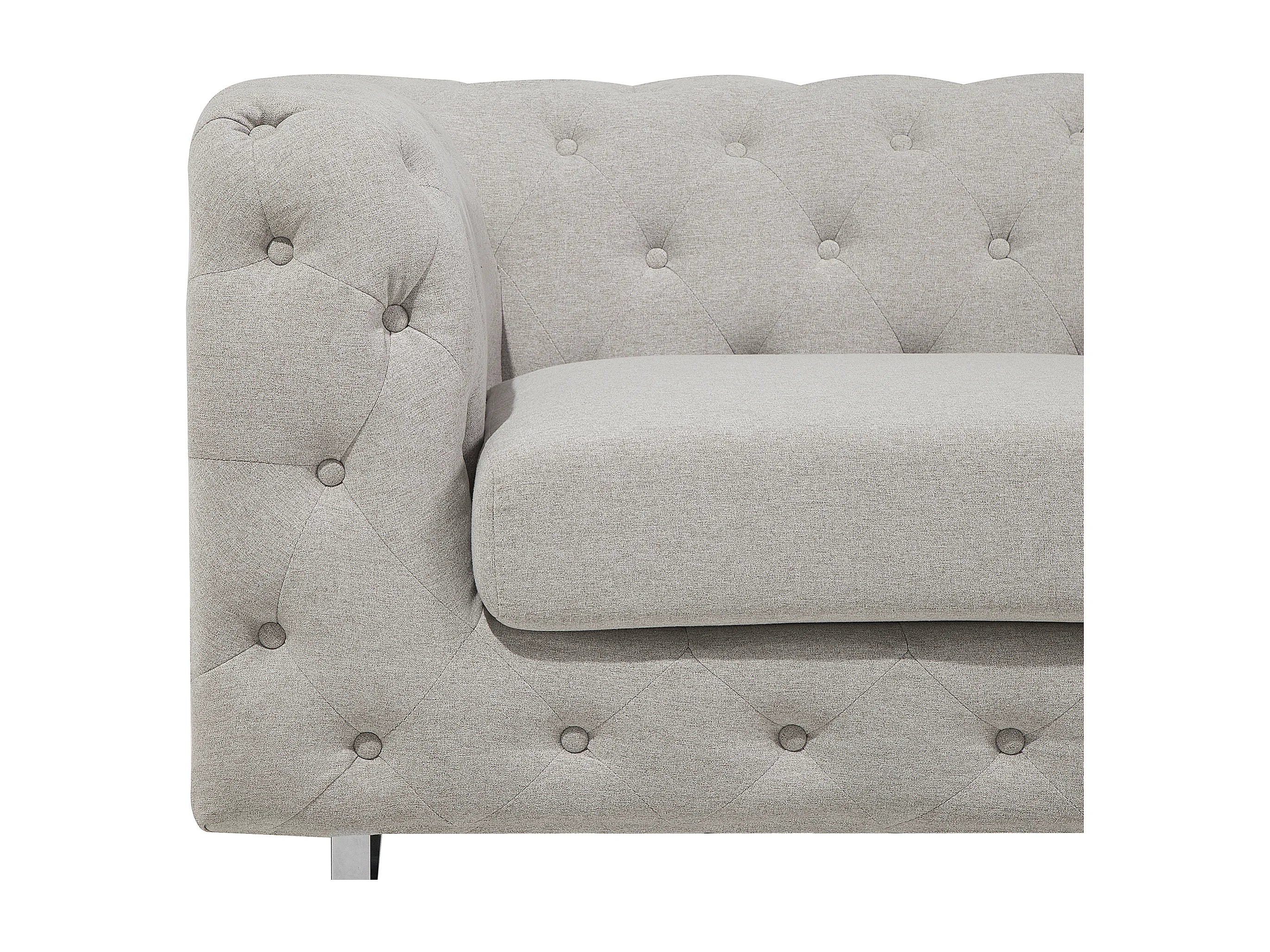 Canapé Chesterfield Contemporain 2 Places Coton Beige - Vissland