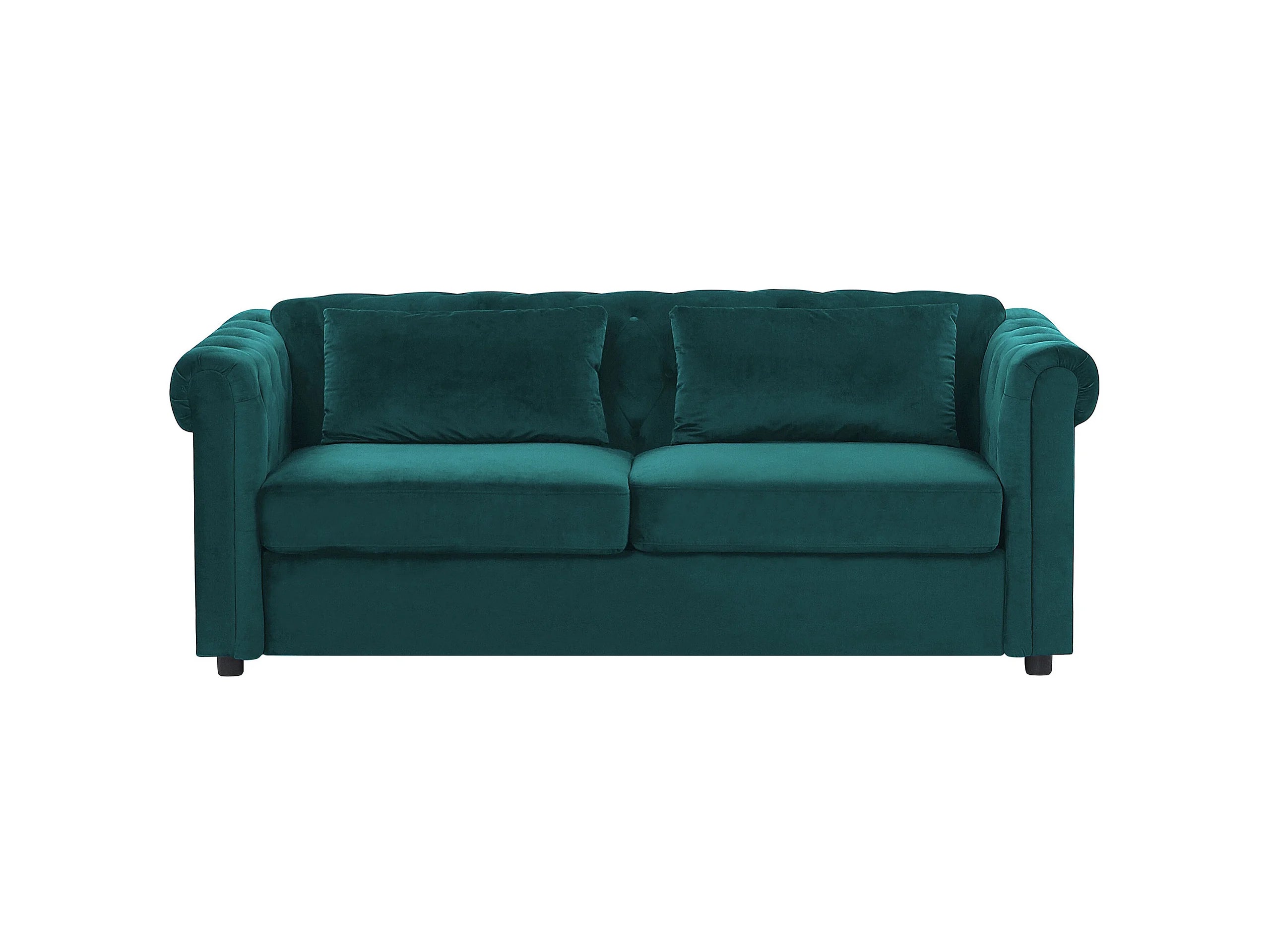 Canapé Chesterfield 3 Places Velours Vert