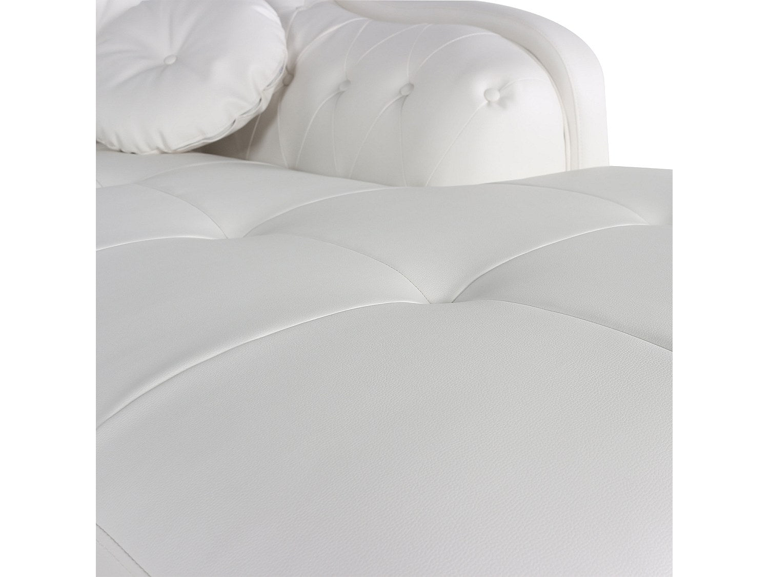 Canapé Chesterfield angle blanc simili cuir - Empire
