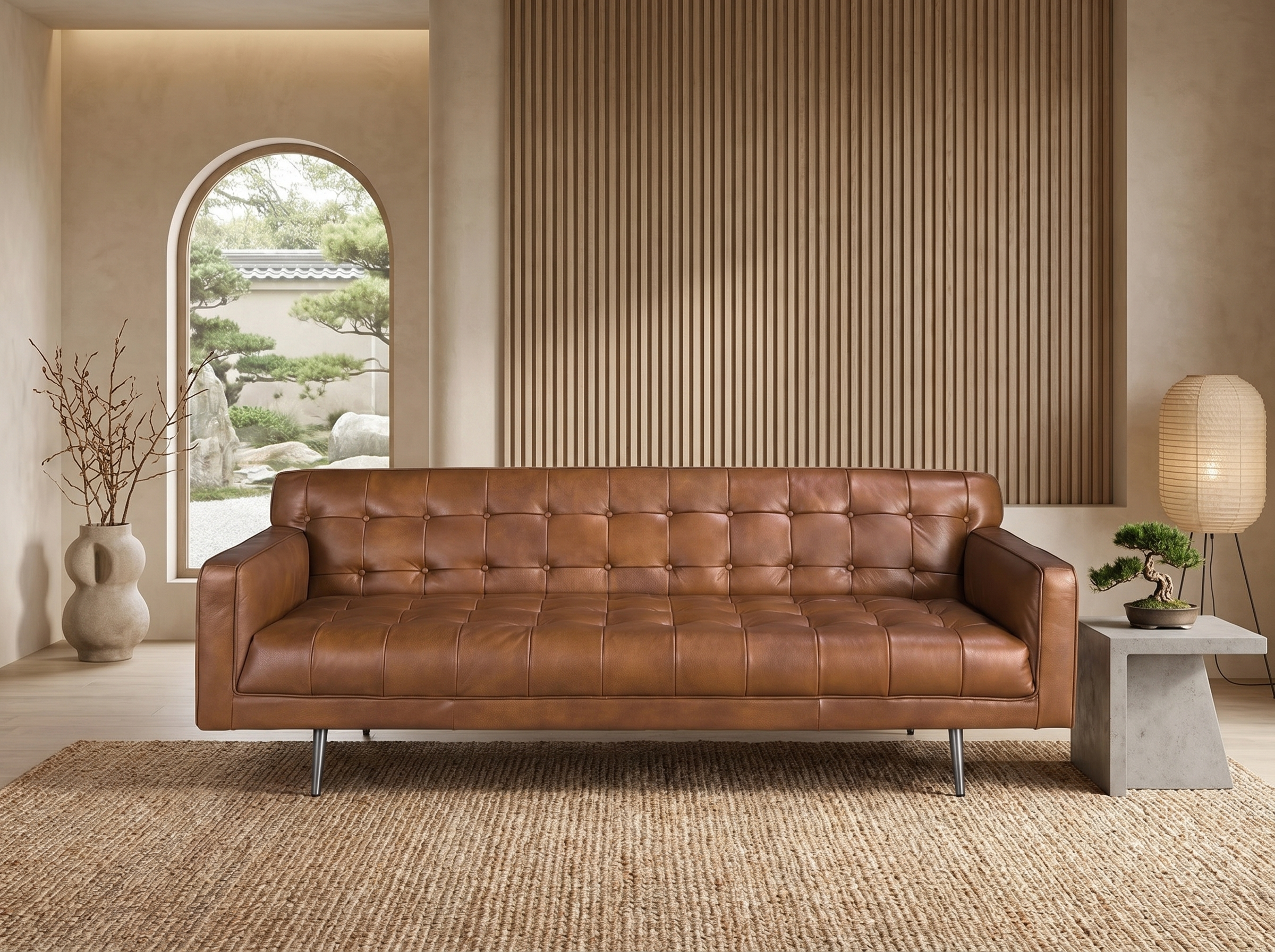 Canapé Chesterfield Vintage 3 Places Cuir Marron - Angel Cerda