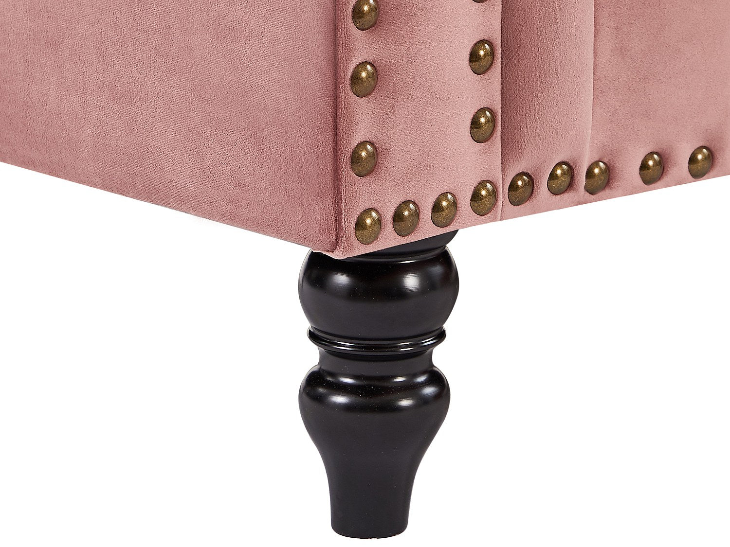 Canapé Chesterfield angle rose velours - Turner
