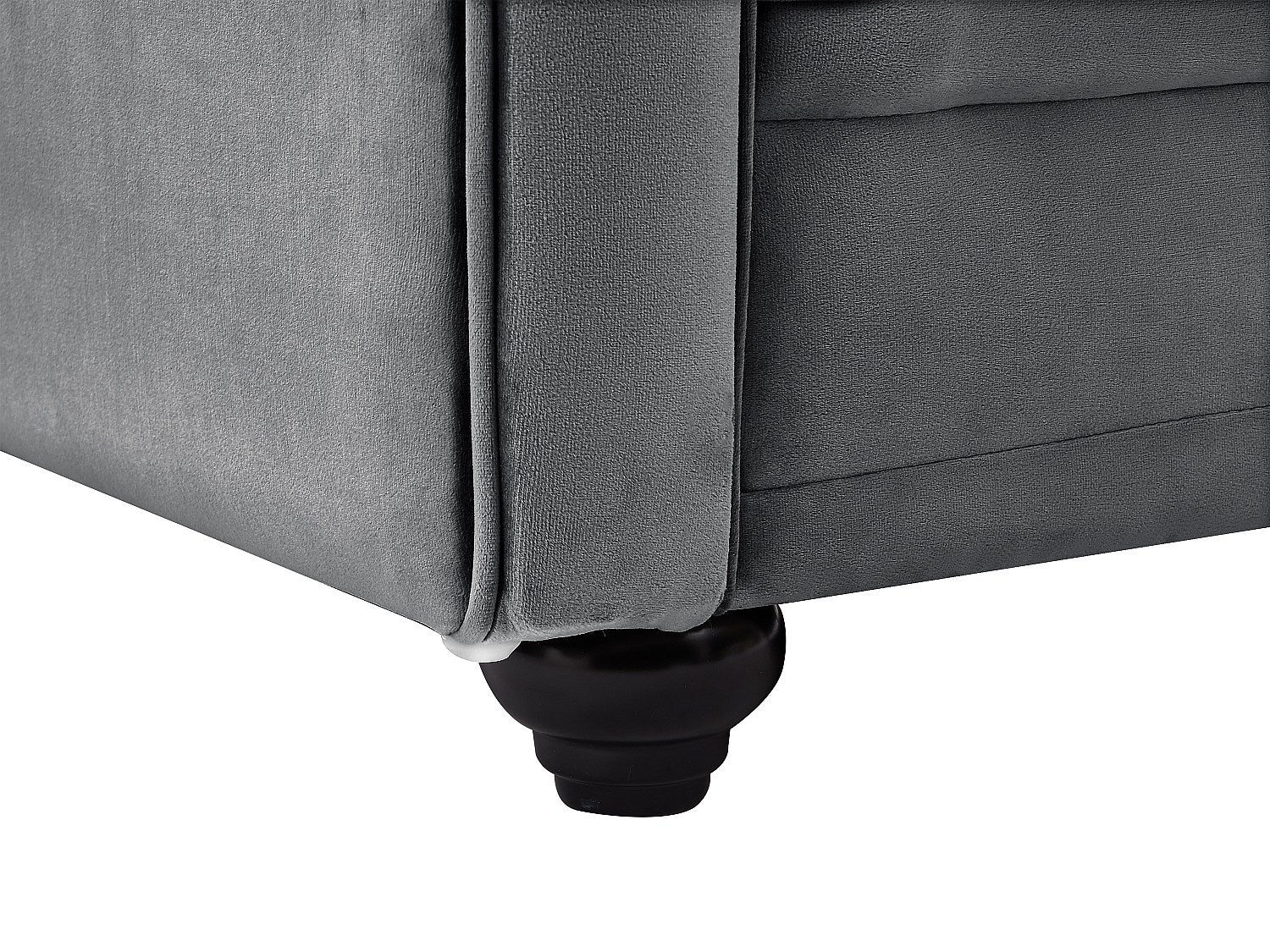 Canapé Chesterfield droit 2 places gris velours