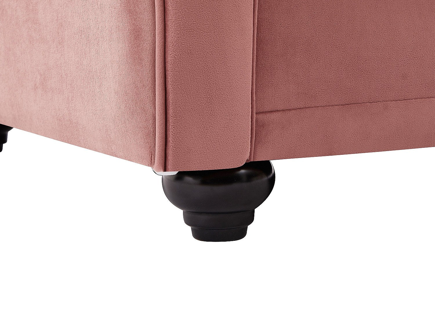 Canapé Chesterfield droit 2 places rose velours