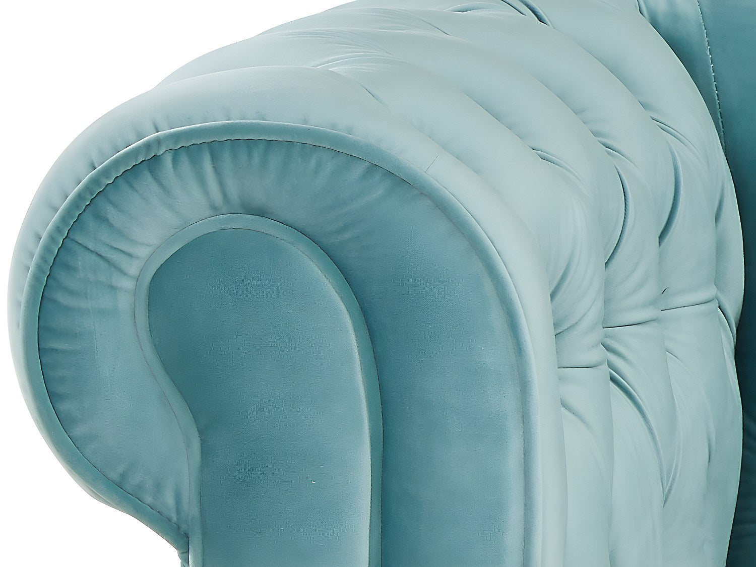 Fauteuil Chesterfield bleu velours