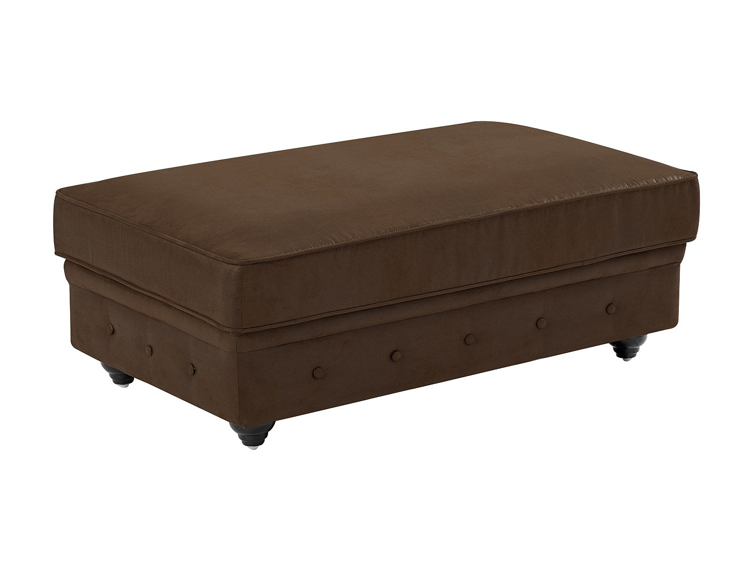 Canapé Chesterfield panoramique marron tissu