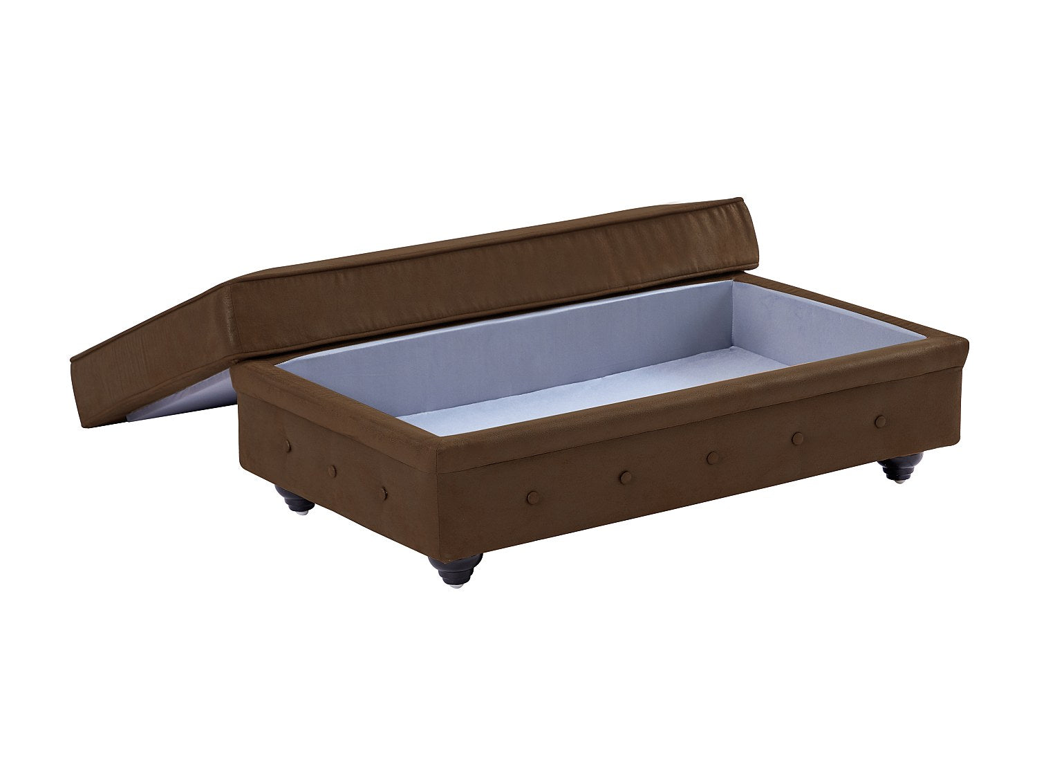 Canapé Chesterfield panoramique marron tissu