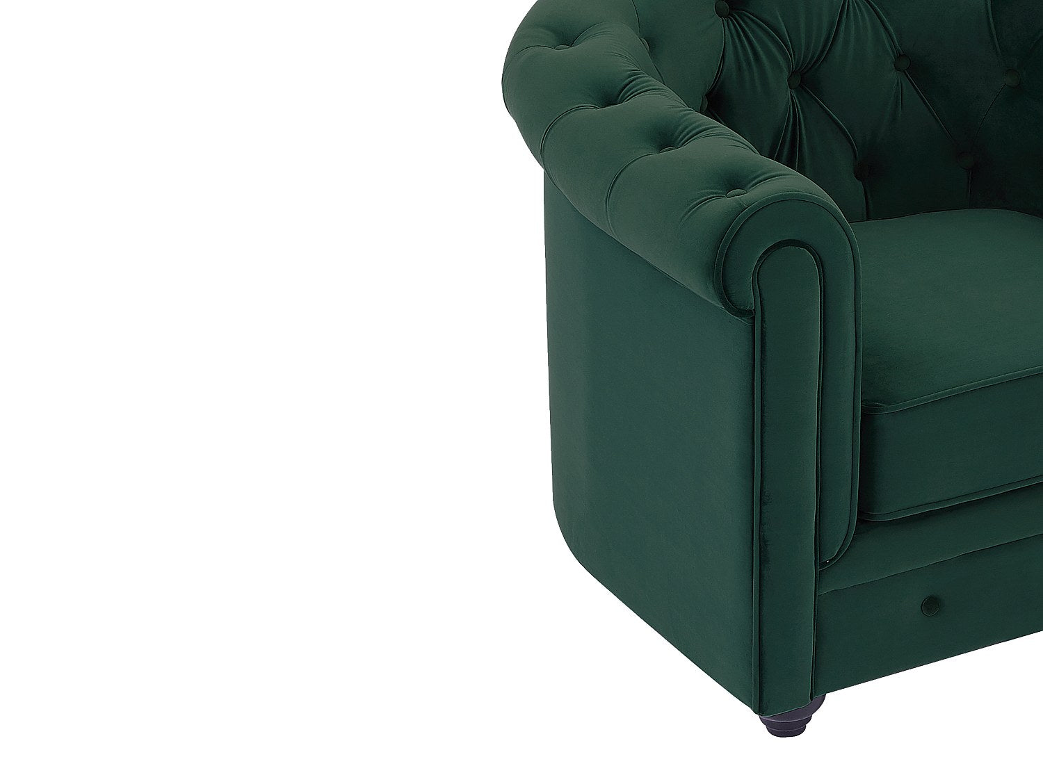 Canapé Chesterfield droit 2 places vert velours