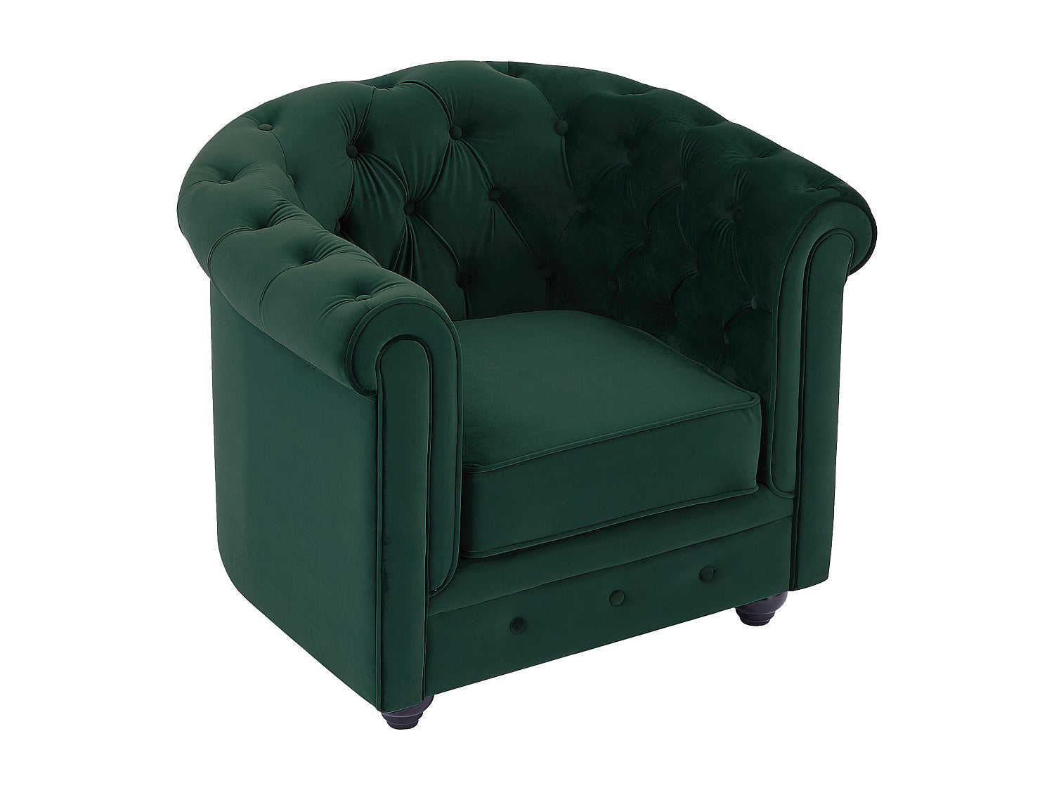 Fauteuil Chesterfield vert velours