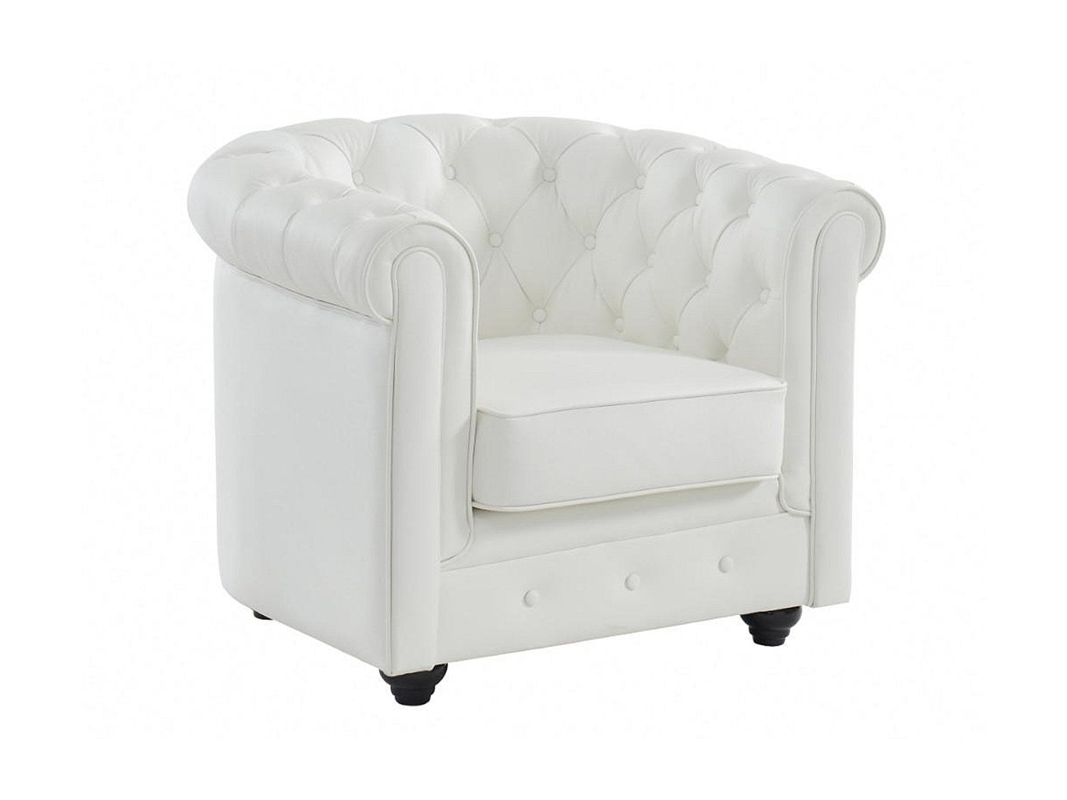 Fauteuil Chesterfield blanc cuir