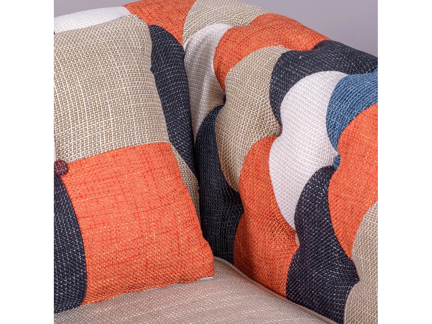 Fauteuil Chesterfield multicolore tissu