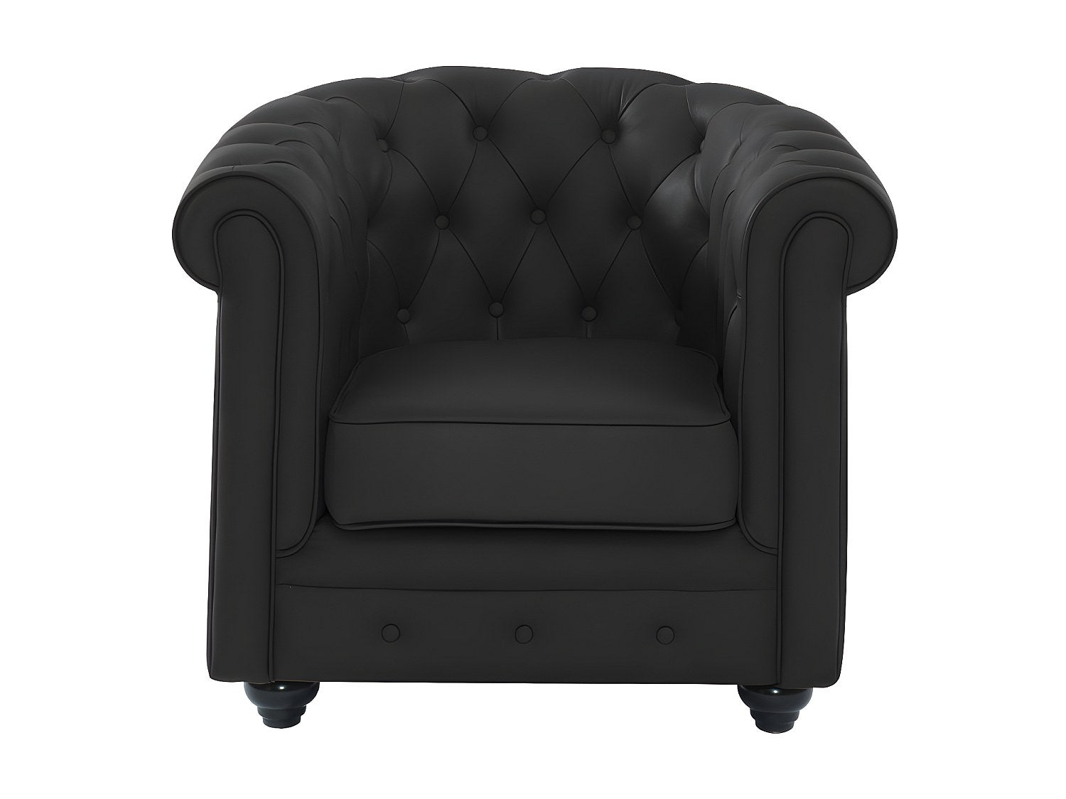 Fauteuil Chesterfield noir cuir
