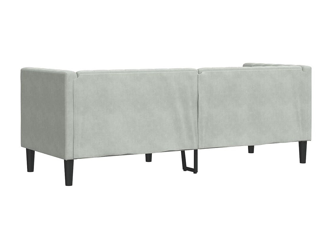 Canapé Chesterfield droit 3 places gris velours