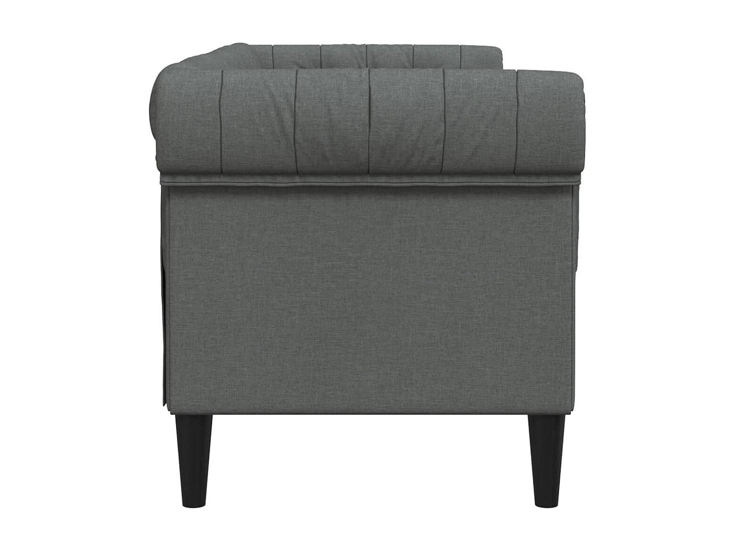 Canapé Chesterfield droit 2 places gris tissu