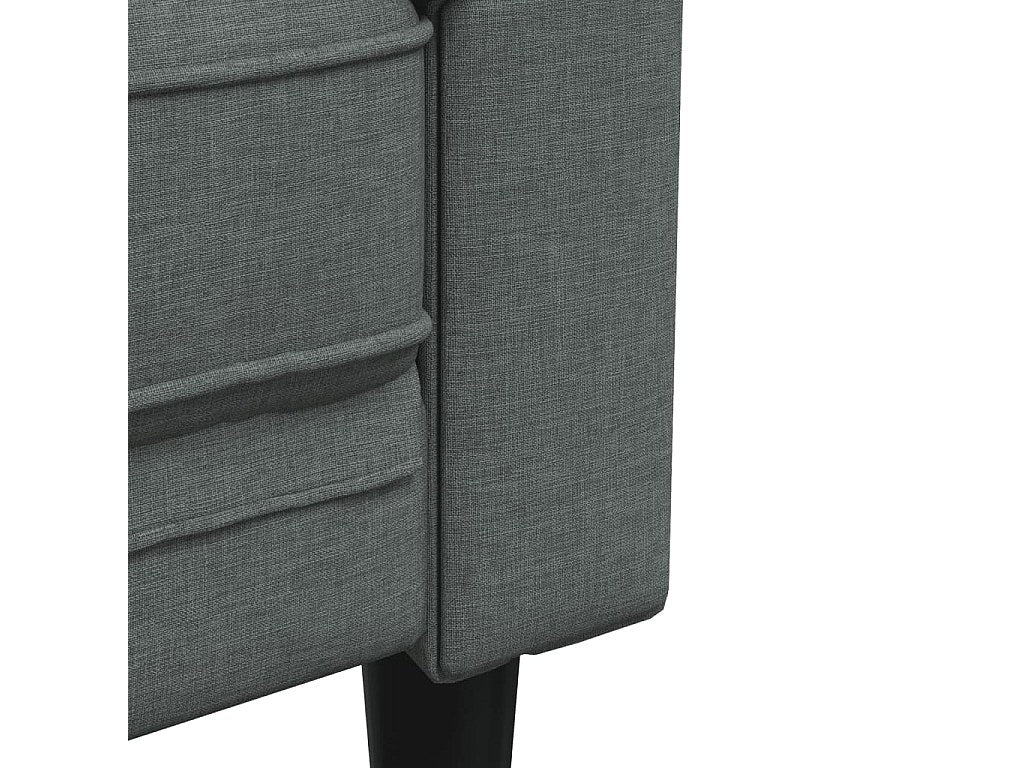 Canapé Chesterfield droit 2 places gris tissu