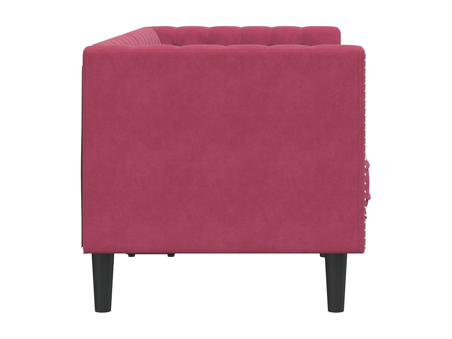 Canapé Chesterfield droit 2 places rouge velours