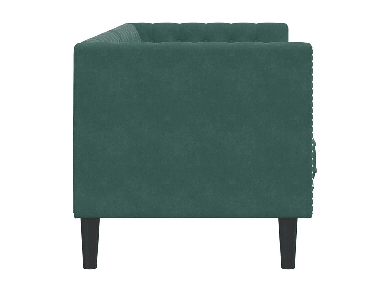 Canapé Chesterfield droit 3 places vert velours
