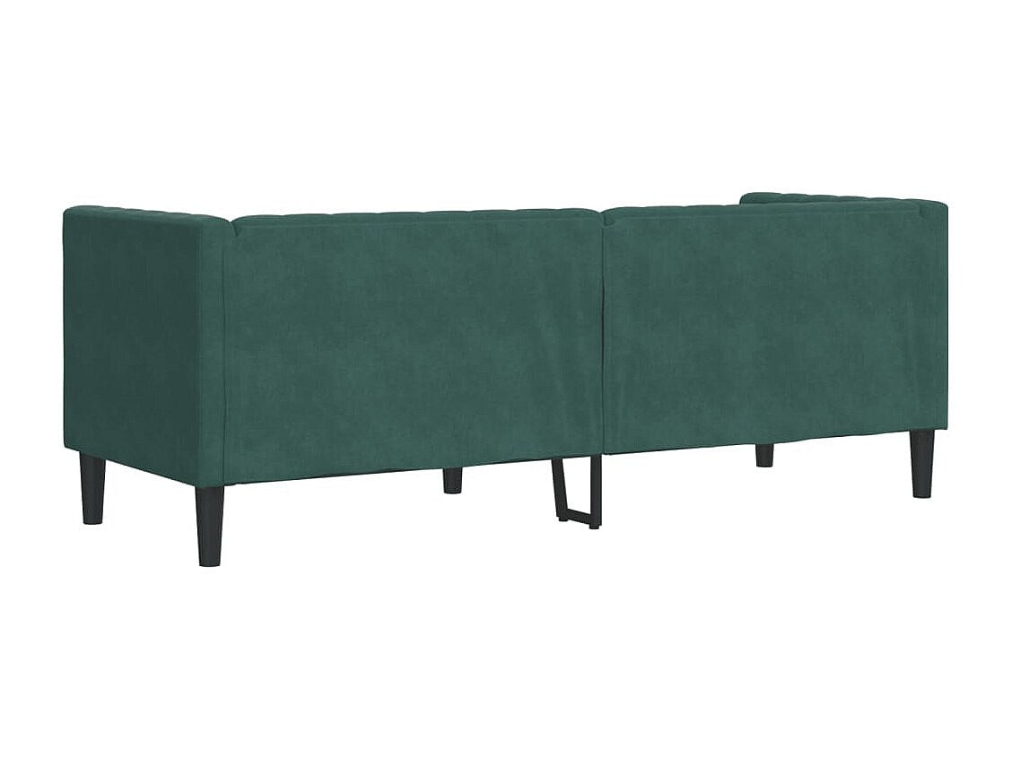 Canapé Chesterfield droit 3 places vert velours