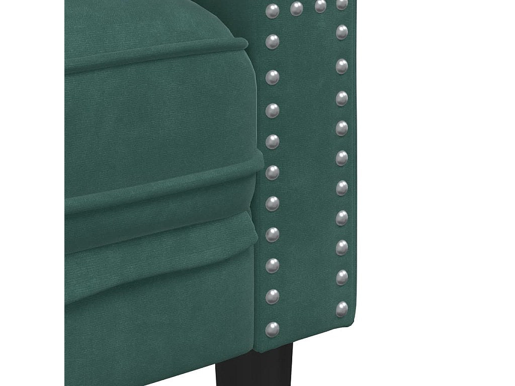Canapé Chesterfield droit 3 places vert velours