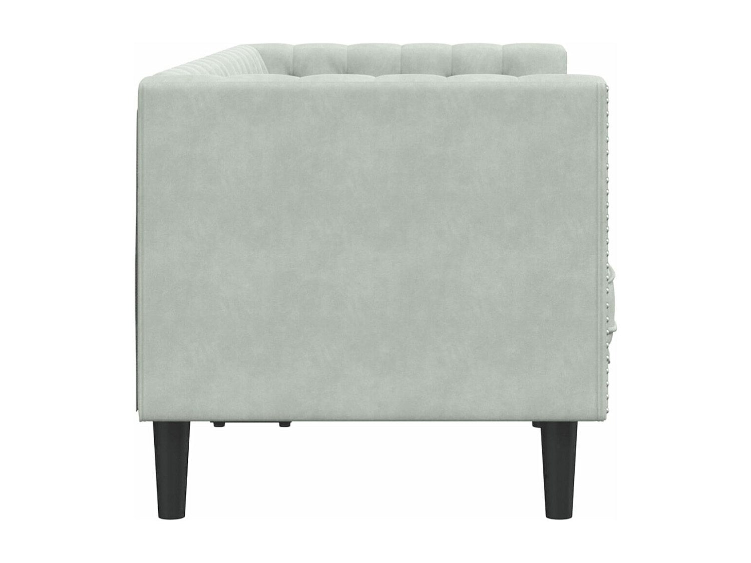 Canapé Chesterfield droit 2 places gris velours