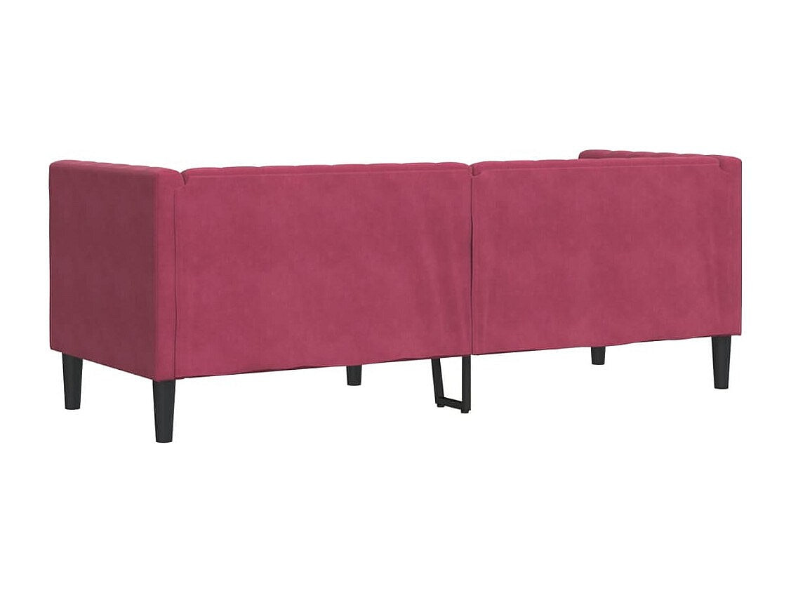 Canapé Chesterfield droit 3 places rouge velours