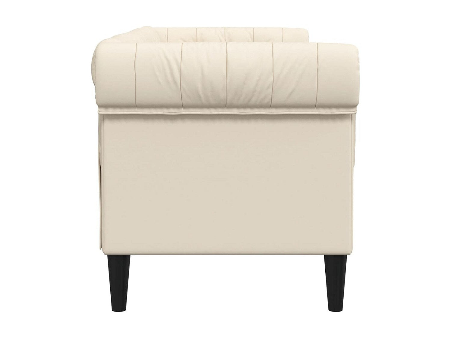 Canapé Chesterfield droit 2 places beige tissu