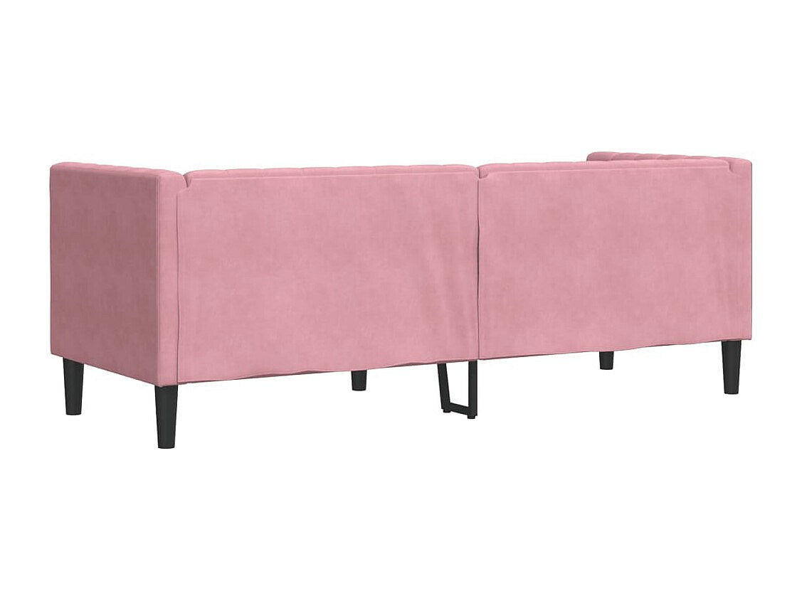 Canapé Chesterfield droit 3 places rose velours