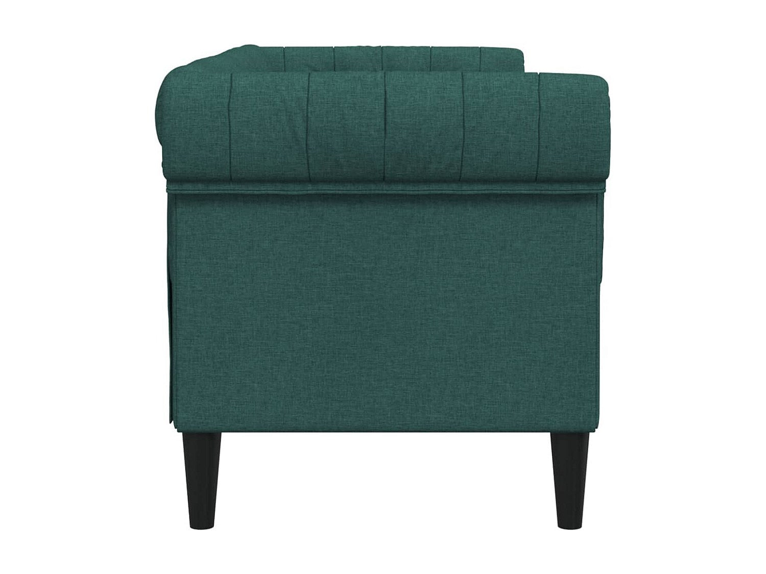 Canapé Chesterfield droit 2 places vert tissu