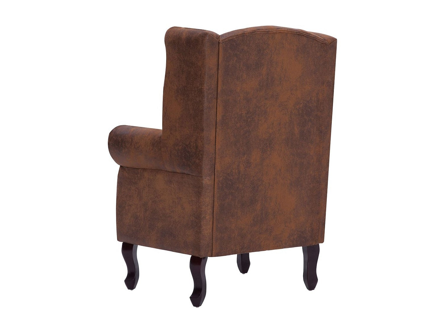 Fauteuil Chesterfield marron simili cuir