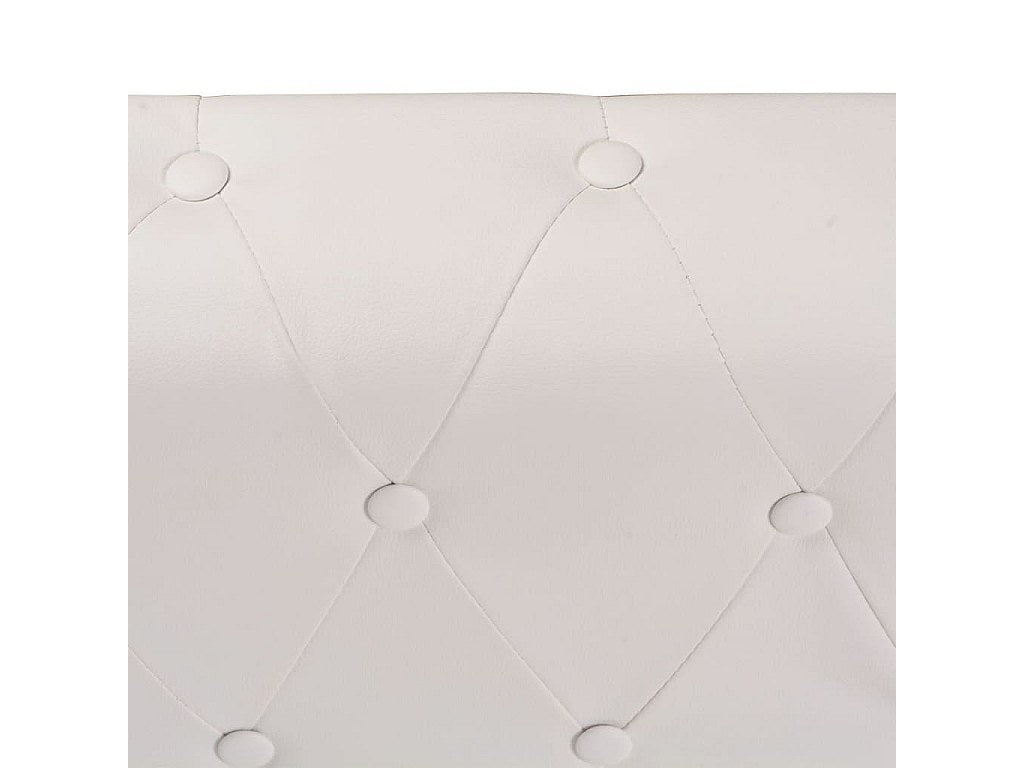 Canapé Chesterfield angle 5 places blanc simili cuir